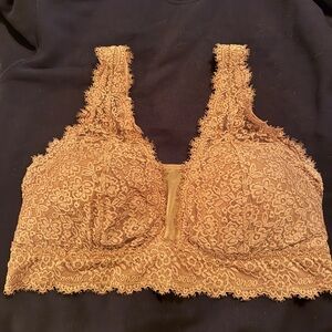 Aerie Eyelash Lace Bralette in Mustard Yellow